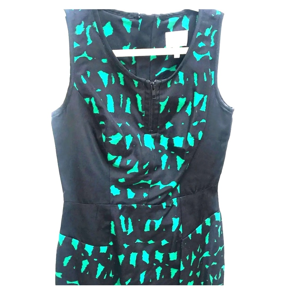 Milly Designer Green & Black Dress